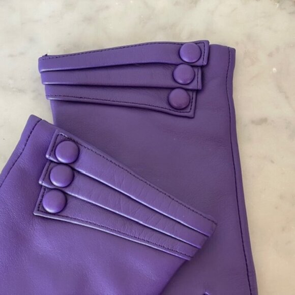 YISEVEN Touchscreen Leather Gloves Wool Lined Button Cuff 7.5 L - Picture 8 of 15